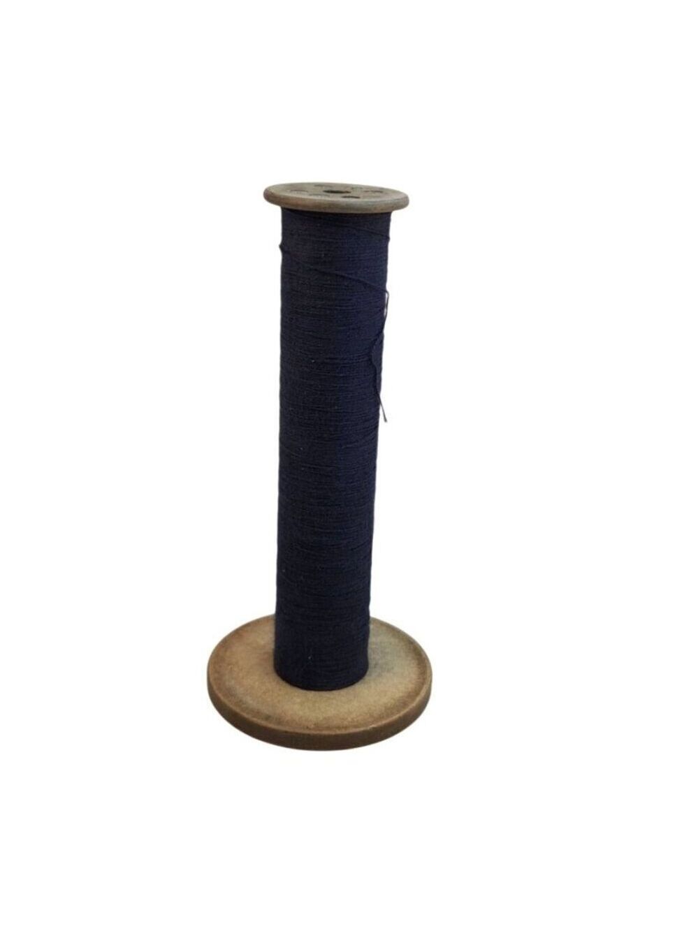 Vintage Industrial  Spool With Navy Blue Thread For Sewing Weaving Or Craft Proj